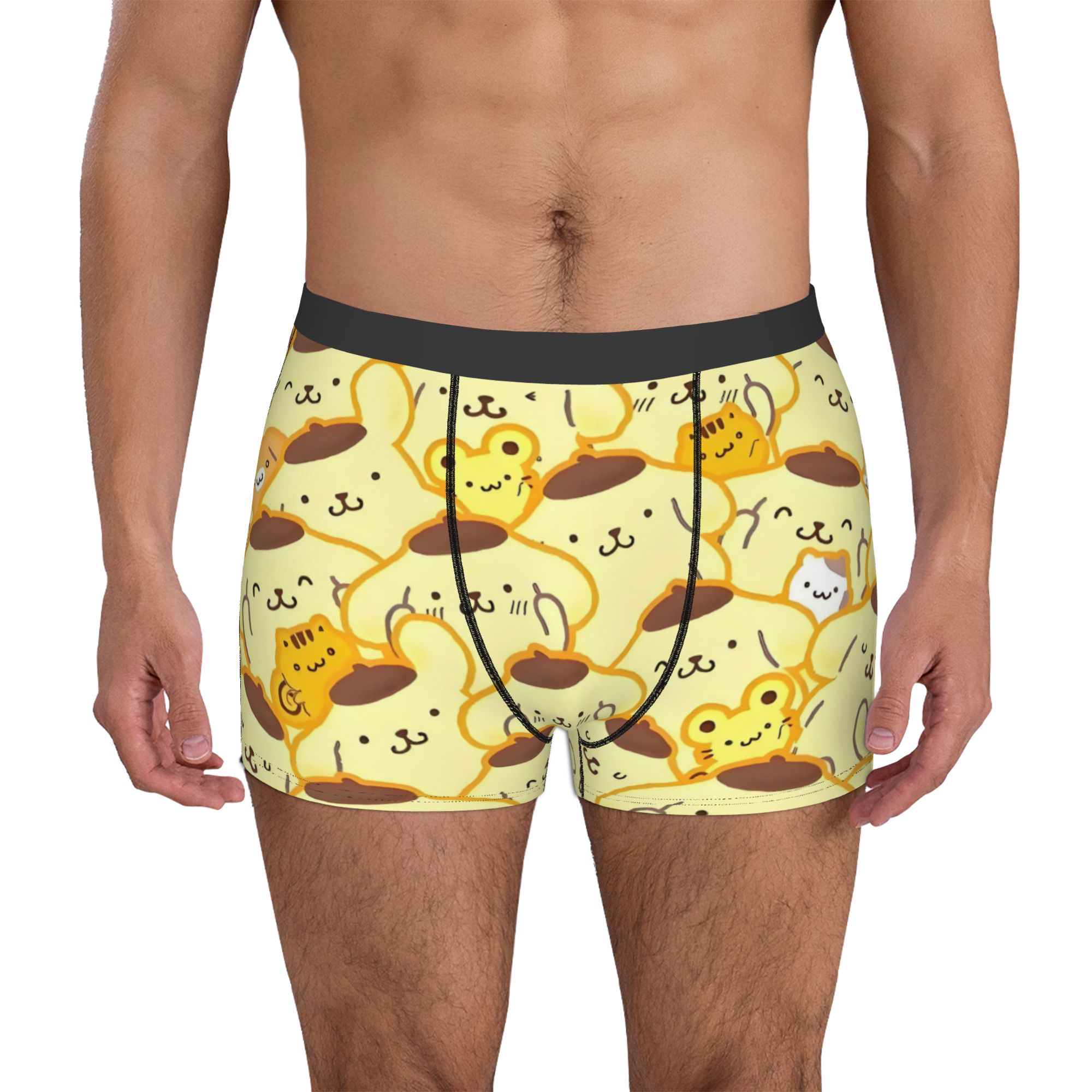 Boxer Shorts Modal - Cartoon Pompompurin Unterwäsche für Herren, bedruckt,