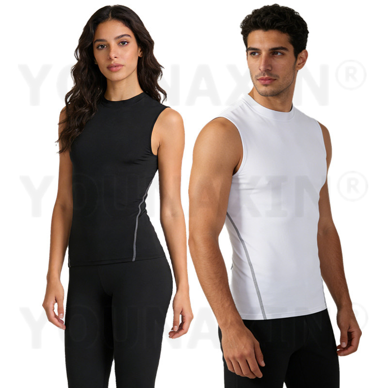 Base Layer Top - YOUNAXIN Unisex ärmelloses Kompressions-Tanktop, eng anliegende