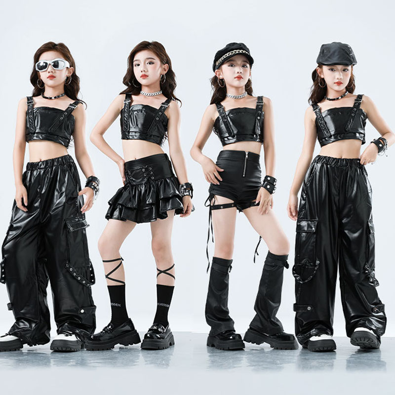 Suspender Tank Top - Kind Kpop Hip Hop Kleidung Schwarz