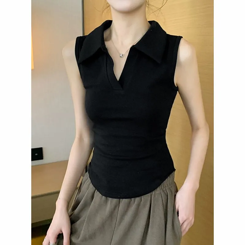 Damen Weißes Ärmelloses Polosh – Tank Top Ribbed Bewertung und Preis