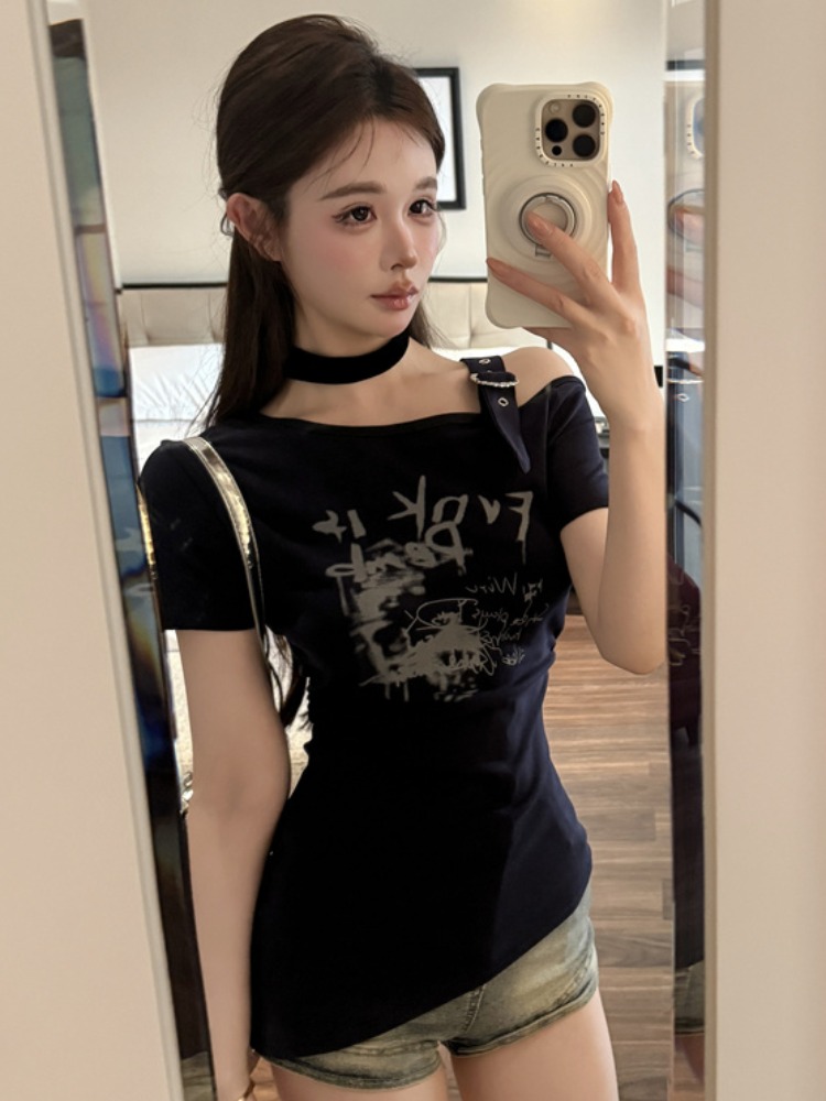 Modisches, trendiges, schulter – T Shirt Tight Fit Bewertung und Preis